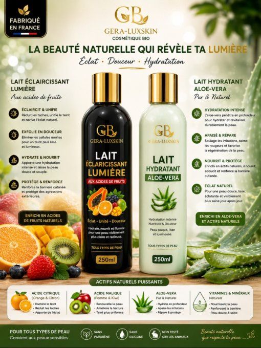 Duo LAIT ECLAIRCISSANT + LAIT HYDRATANT